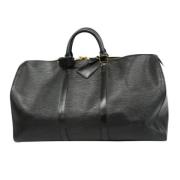 Pre-owned Leather travel-bags Louis Vuitton Vintage , Black , Dames