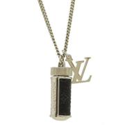 Pre-owned Metal necklaces Louis Vuitton Vintage , Gray , Dames