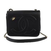 Pre-owned Leather chanel-bags Chanel Vintage , Black , Dames