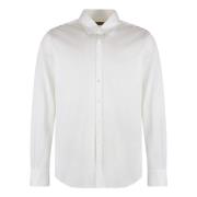 Katoenen Shirt Ronde Zoom Canali , White , Heren