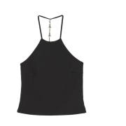 T-shirt jersey mouwloze top Patrizia Pepe , Black , Dames