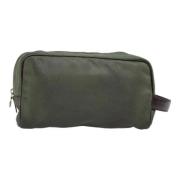 Pre-owned Leather clutches Louis Vuitton Vintage , Green , Dames