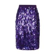 Paillet Midi Rok Pinko , Purple , Dames