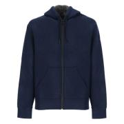 Blauwe Hoodie met Ritssluiting Saint Barth , Blue , Heren