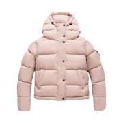 Korte Nylon Pufferjas met capuchon RefrigiWear , Pink , Dames