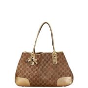 Pre-owned Canvas shoulder-bags Gucci Vintage , Brown , Dames