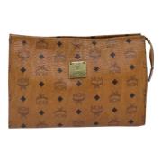 Pre-owned Canvas clutches MCM Pre-owned , Brown , Dames