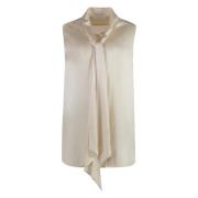 Zijden Strik Kraag Blouse Nina Ricci , Beige , Dames