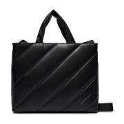 Gewatteerde Tote Tas Zwart Kunstleer Calvin Klein Jeans , Black , Dame...