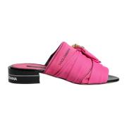 Kristalversierde Slide Sandalen Roze Zwart Dolce & Gabbana , Pink , Da...