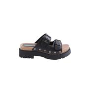 Pre-owned Leather sandals Dior Vintage , Black , Dames