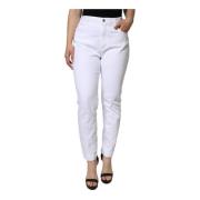 Witte Skinny Jeans met Logodetails Dolce & Gabbana , White , Dames