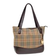 Pre-owned Canvas shoulder-bags Burberry Vintage , Beige , Dames