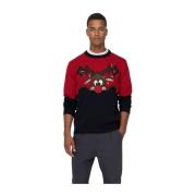 Kerst Crew Neck Sweater Only & Sons , Red , Heren