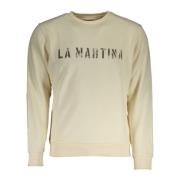 Heren Wit Lang Sweatshirt met Print La Martina , White , Heren