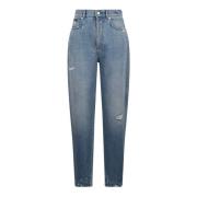 Hoge Taille Gescheurde Jeans Dolce & Gabbana , Blue , Dames