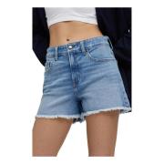 Slim Lichtblauwe Katoenen Shorts Vrouwen GAS , Blue , Dames