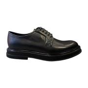 Heren Geborsteld Kalfsleren Derby Schoenen Doucal's , Black , Heren