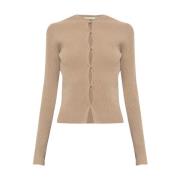 Geribbelde cardigan Fendi , Beige , Dames