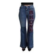 Amore Flare Jeans - Blauw Dolce & Gabbana , Blue , Dames