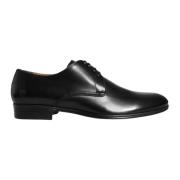 Zwarte leren Derby jurkschoenen Dolce & Gabbana , Black , Heren