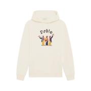 Crillon hoodie met borduursel en kangoeroezak Drole de Monsieur , Beig...