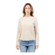 Beige Crew Neck Cotton Sweater Gerry Weber , Beige , Dames