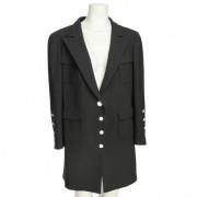 Pre-owned Wool outerwear Chanel Vintage , Black , Dames