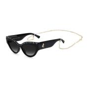 Zwarte Acetaat Zonnebril met Grijze Lenzen Jimmy Choo , Black , Dames