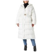 Lange Gewatteerde Jas met Capuchon Pinko , White , Dames