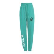 Sportieve Katoenen Jersey Logo Print Broek Pharmacy Industry , Green ,...