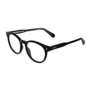 Zwarte Eco Acetaat Ronde Optische Monturen Polaroid , Black , Unisex