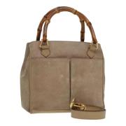 Pre-owned Suede handbags Gucci Vintage , Beige , Dames