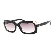 Zwarte plastic zonnebril met grijs glas Guess , Black , Dames