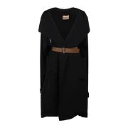 Gelaagde jas met knoop en rits Plan C , Black , Dames