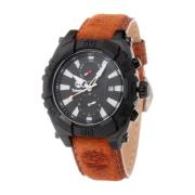 Zwarte Leren Band Kwarts Horloge Timberland , Brown , Heren