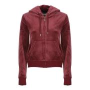 Bordeaux hoodie met strass logo Juicy Couture , Red , Dames