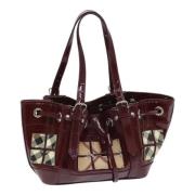 Pre-owned Canvas handbags Burberry Vintage , Red , Dames