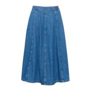 Vintage Denim A-lijn Rok My Essential Wardrobe , Blue , Dames