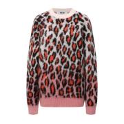 Leopard Print Mohair Sweater Msgm , Multicolor , Dames