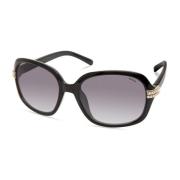 Zwarte Hars Zonnebril met Grijze Lens Guess , Black , Dames