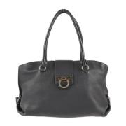 Pre-owned Leather totes Salvatore Ferragamo Pre-owned , Black , Dames