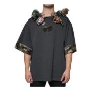 Camouflage Print T-shirt met Dierenaccenten Dolce & Gabbana , Gray , H...