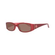 Rode ovale zonnebril met UV-bescherming Guess , Red , Dames