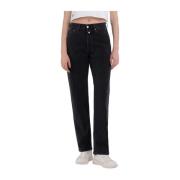 Straight Fit Denim Jeans Replay , Black , Dames