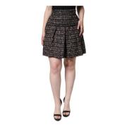 Tartan Tweed A-lijn Mini Rok Dolce & Gabbana , Multicolor , Dames