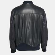 Pre-owned Leather outerwear Louis Vuitton Vintage , Black , Heren