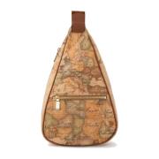 Klassieke Geo Print Unisex Schoudertas Alviero Martini 1a Classe , Bro...