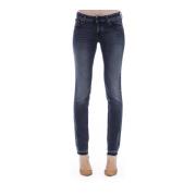 Slim Fit Jeans met Logo Details Jacob Cohën , Blue , Dames