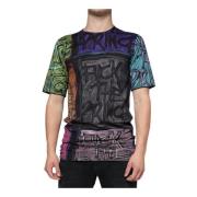 Multicolor Grafische Print Katoenen T-shirt Dolce & Gabbana , Multicol...